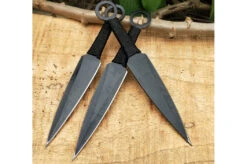 Kunai Fei Biao Acier, Poignée Tressée - Lot De 6 (15 Cm) -Martiaux Fitness Magasin couteaux de lancer fei biao 2