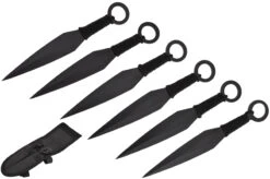 Kunai Fei Biao Acier, Poignée Tressée - Lot De 6 (15 Cm)
