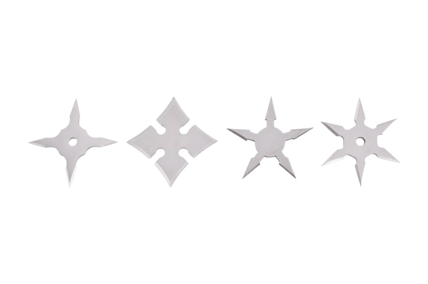Étoiles Ninja Shuriken, Acier Inoxydable, Petit modèle - Lot de 4 Étoiles Ninja Shuriken, Acier Inoxydable, Petit Modèle - Lot De 4 -Martiaux Fitness Magasin etoile ninja shuriken miniature aiguisee