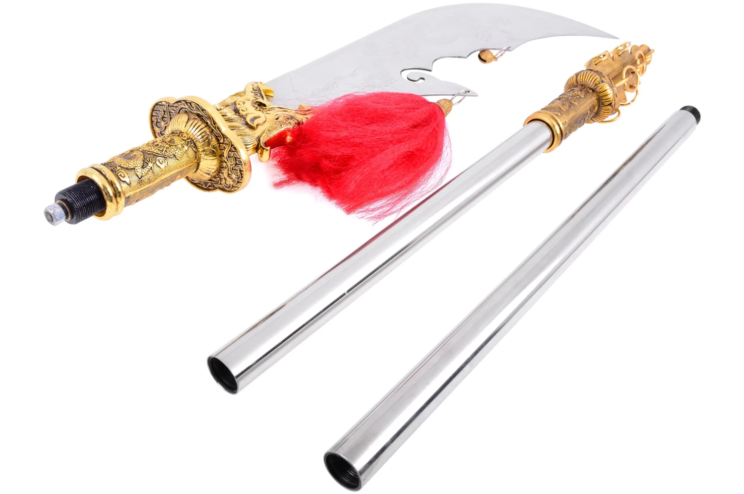 Hallebarde Démontable Guan Dao, Xin Guan Yue Dorée - Rigide Hallebarde Démontable Guan Dao, Xin Guan Yue Dorée - Rigide -Martiaux Fitness Magasin hallebarde demontable guan dao xin guan yue doree rigide 7