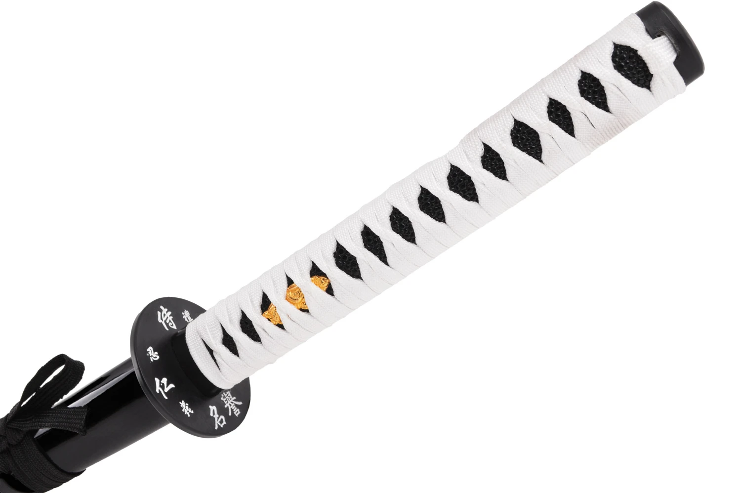 Katana Iaïto Dragon, Noir & Tressage blanc Katana Iaïto Dragon, Noir & Tressage Blanc -Martiaux Fitness Magasin katana iaito dragon noir tressage blanc 9