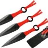 Kunai Fei Biao Acier, Poignée Tressée - Lot De 3 (16 Cm) -Martiaux Fitness Magasin kunai acier inox noir tressage noir lot de 3 16 cm