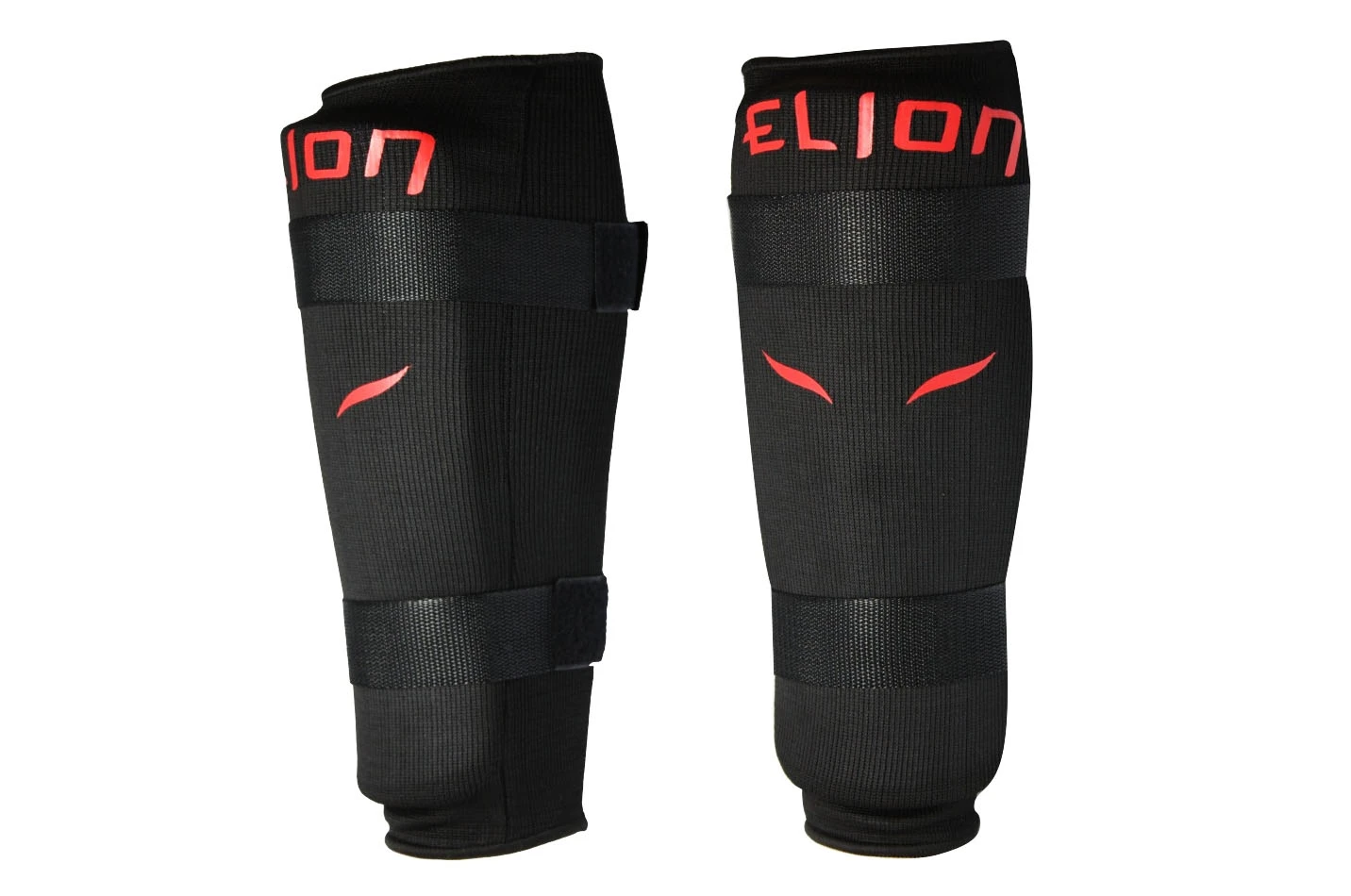 Protège-Tibias - Velcro Noir, Elion Paris Protège-Tibias - Velcro Noir, Elion Paris -Martiaux Fitness Magasin protege tibias coton velcron noir elion