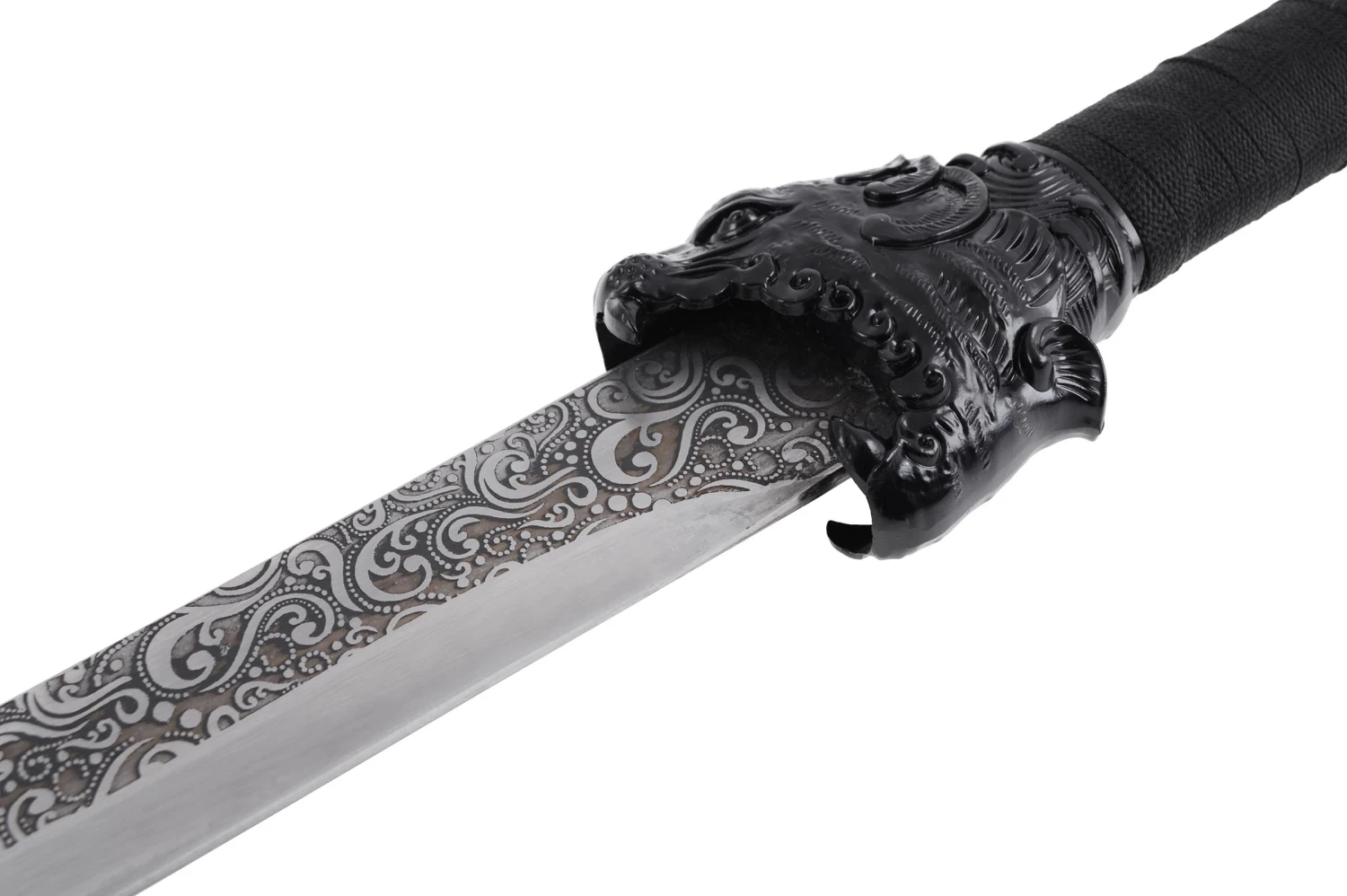 Sabre de la Dynastie Qing - Liuyedao à tête de tigre, Rigide Aiguisé Sabre De La Dynastie Qing - Liuyedao à Tête De Tigre, Rigide Aiguisé -Martiaux Fitness Magasin sabre de la dynastie qing liuyedao a tete de tigre rigide aiguise 8