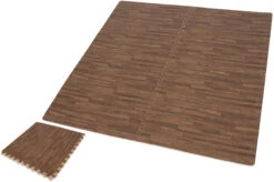 Martiaux Fitness Magasin 2 Tapis De Sol Puzzle, Gym à Domicile - Bois Foncé (120 X 120 Cm)